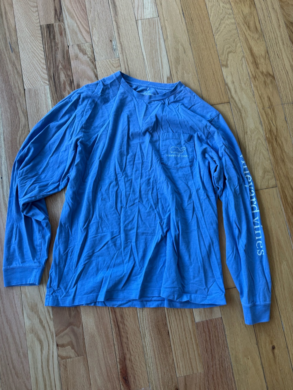 Vineyard Vines Men's Long-Sleeve Pocket Tee - Royal Blue with Sleeve Logo